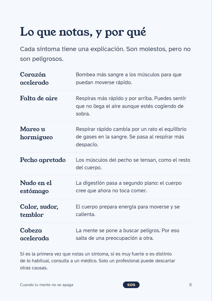 Página: lo que notas y por qué