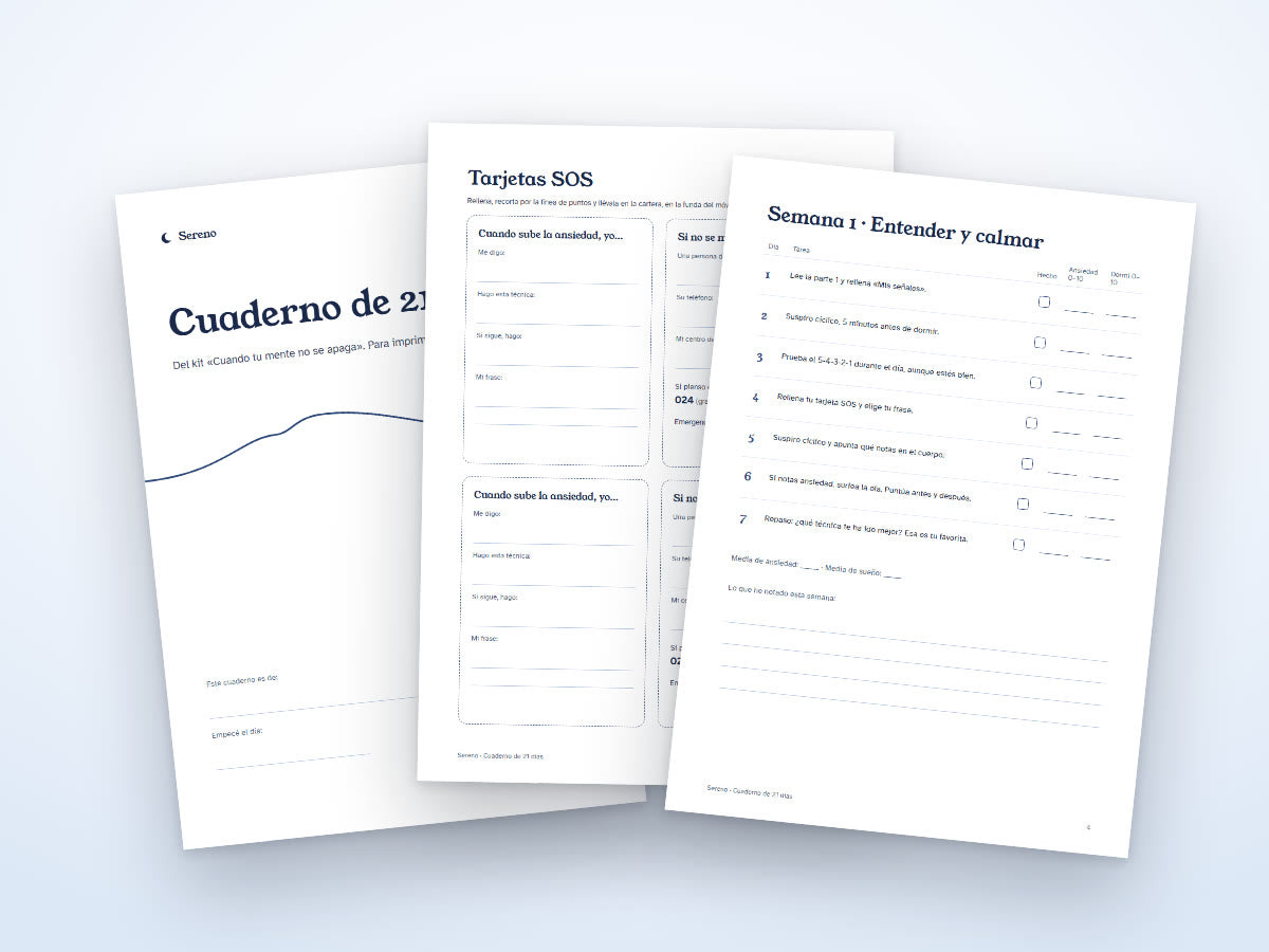 Hojas del cuaderno impresas